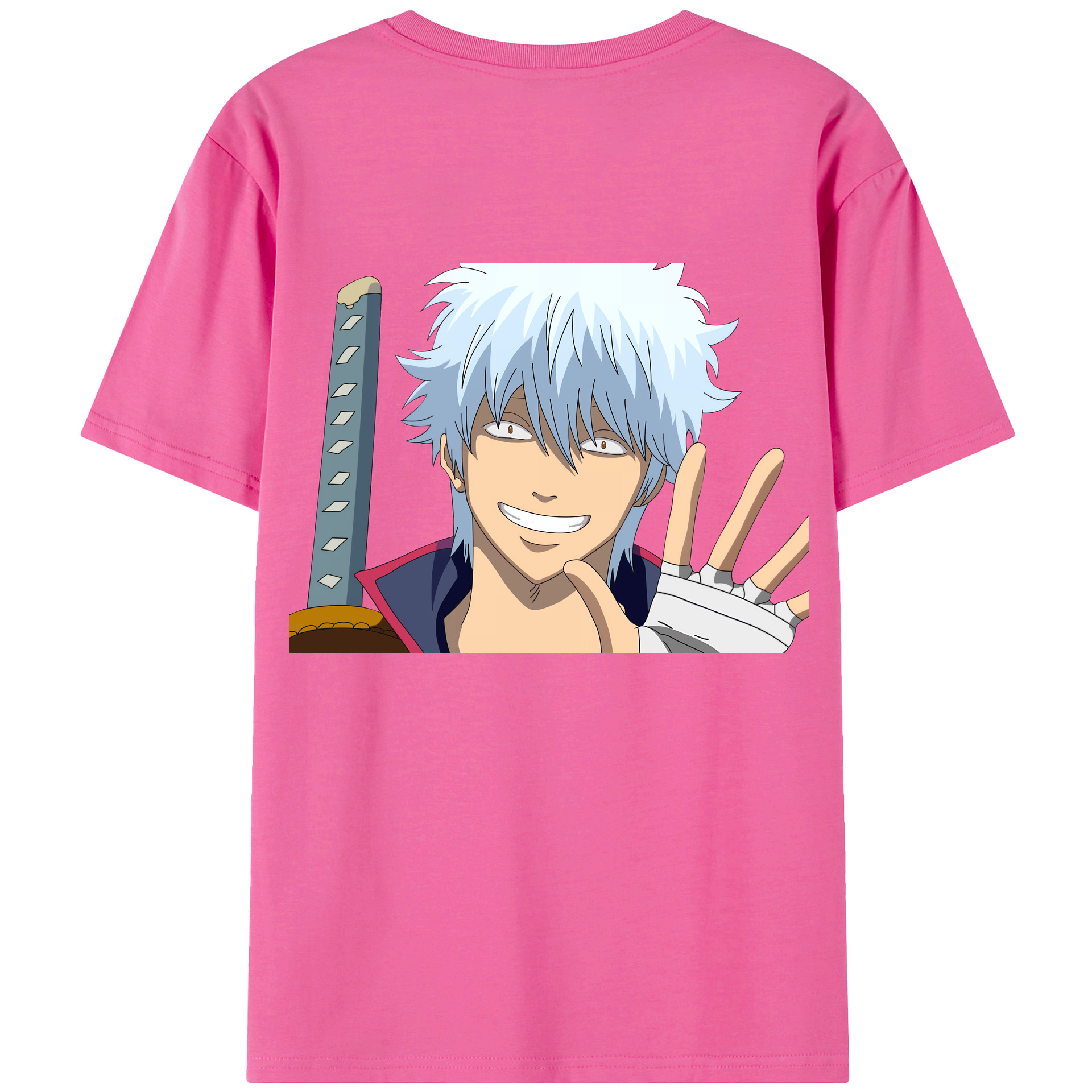 （画像用） ぎんたま 坂田銀時（さかたぎんとき） 神楽 志村新八（しむら しんぱち） GINTAMA Sakata Gintoki Kagura Shimura Shinpachi レディース半袖Tシャツ(バックプリント)
